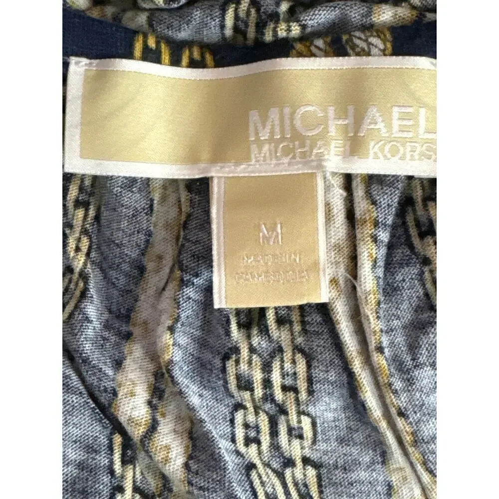 Michael Kors Womens True Navy Chained‎ Equestrian Pullover Blouse Size M